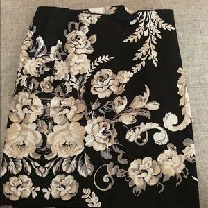 Black and cream pencil skirt